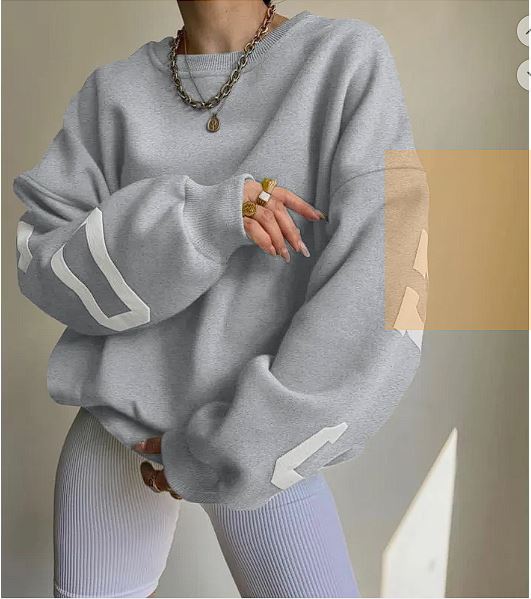 Women’s Loose Printed Sweatshirt Top – Cozy Casual Fit