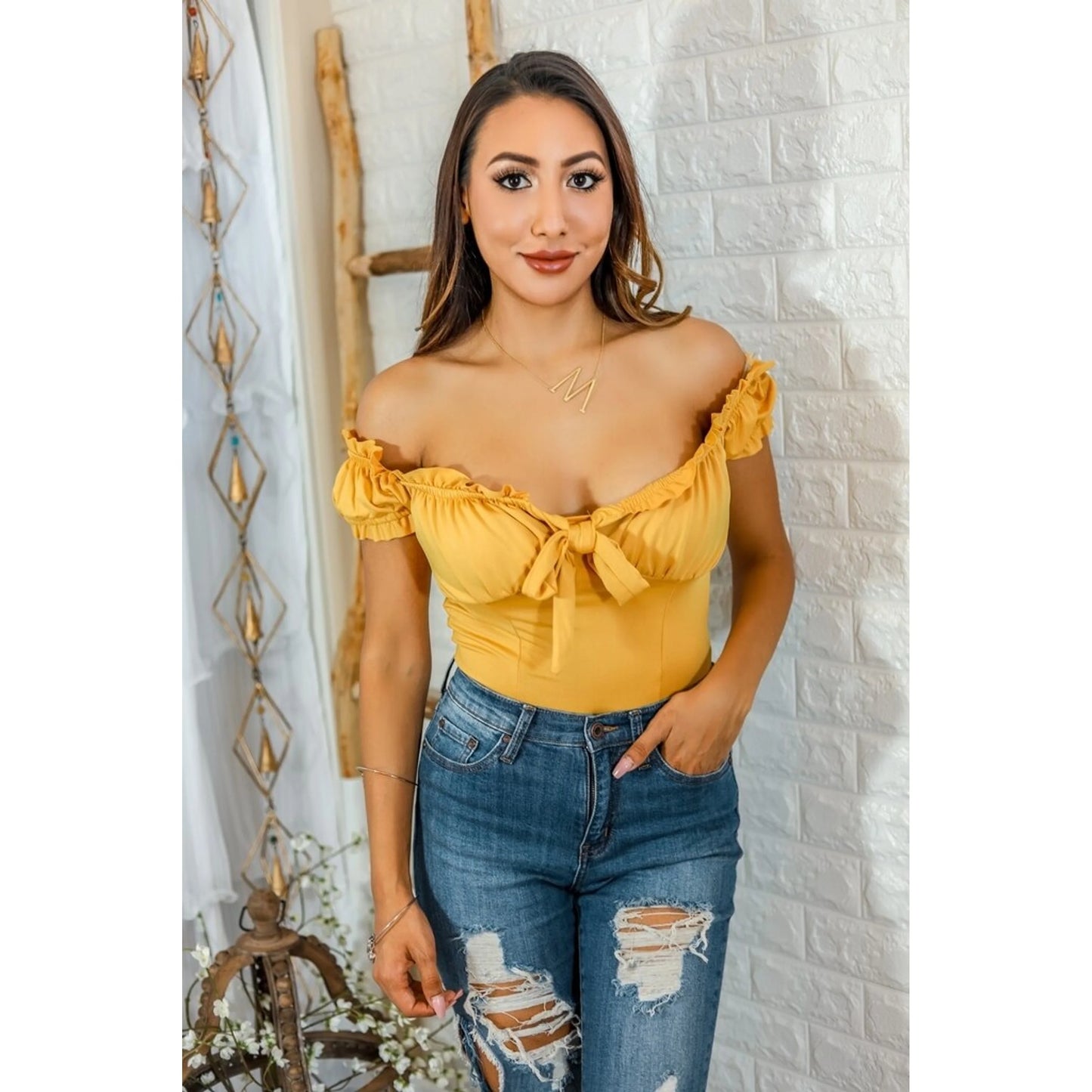 TD Sandra Floral Bow Tie Bodysuit Plus Size Front Open Lingerie Sexy Floral Knitting Fabric Knee Length Short Winter Summer
