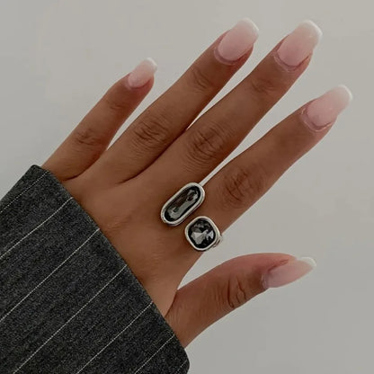 Minimalist Rhinestone Open Ring for Women