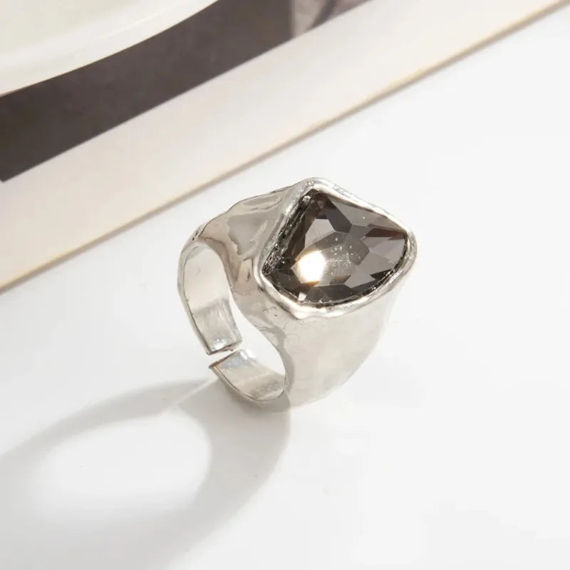 Minimalist Rhinestone Open Ring for Women