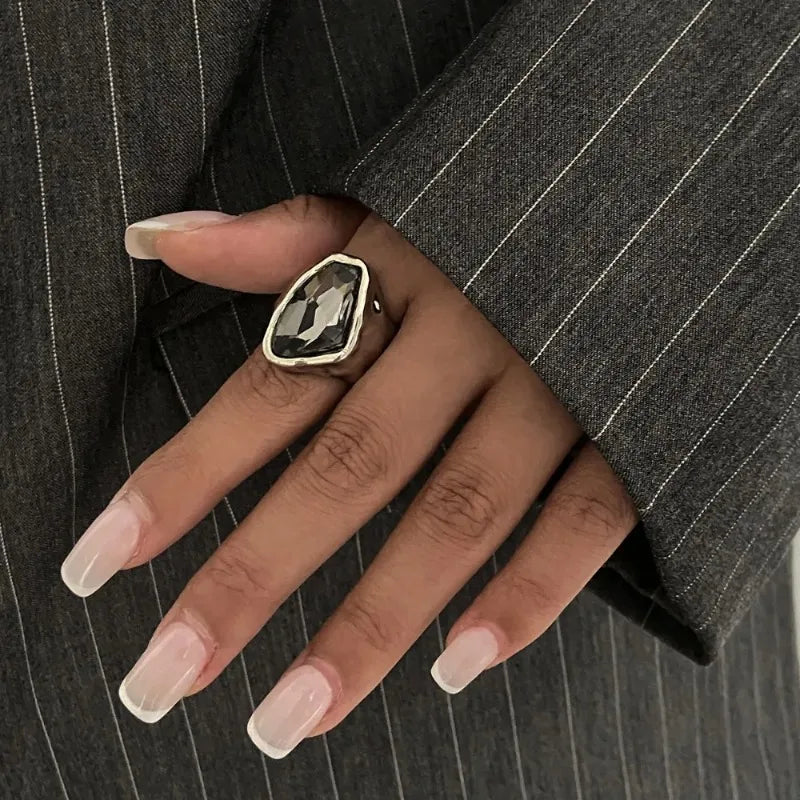 Minimalist Rhinestone Open Ring for Women