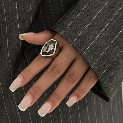 Minimalist Rhinestone Open Ring for Women