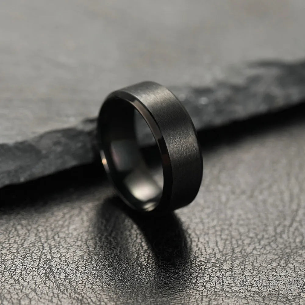 Stainless Steel Matte Band Ring for Men and Women