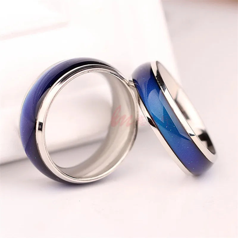 Stainless Steel Color-Changing Mood Ring for Couples