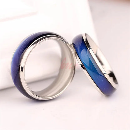 Stainless Steel Color-Changing Mood Ring for Couples