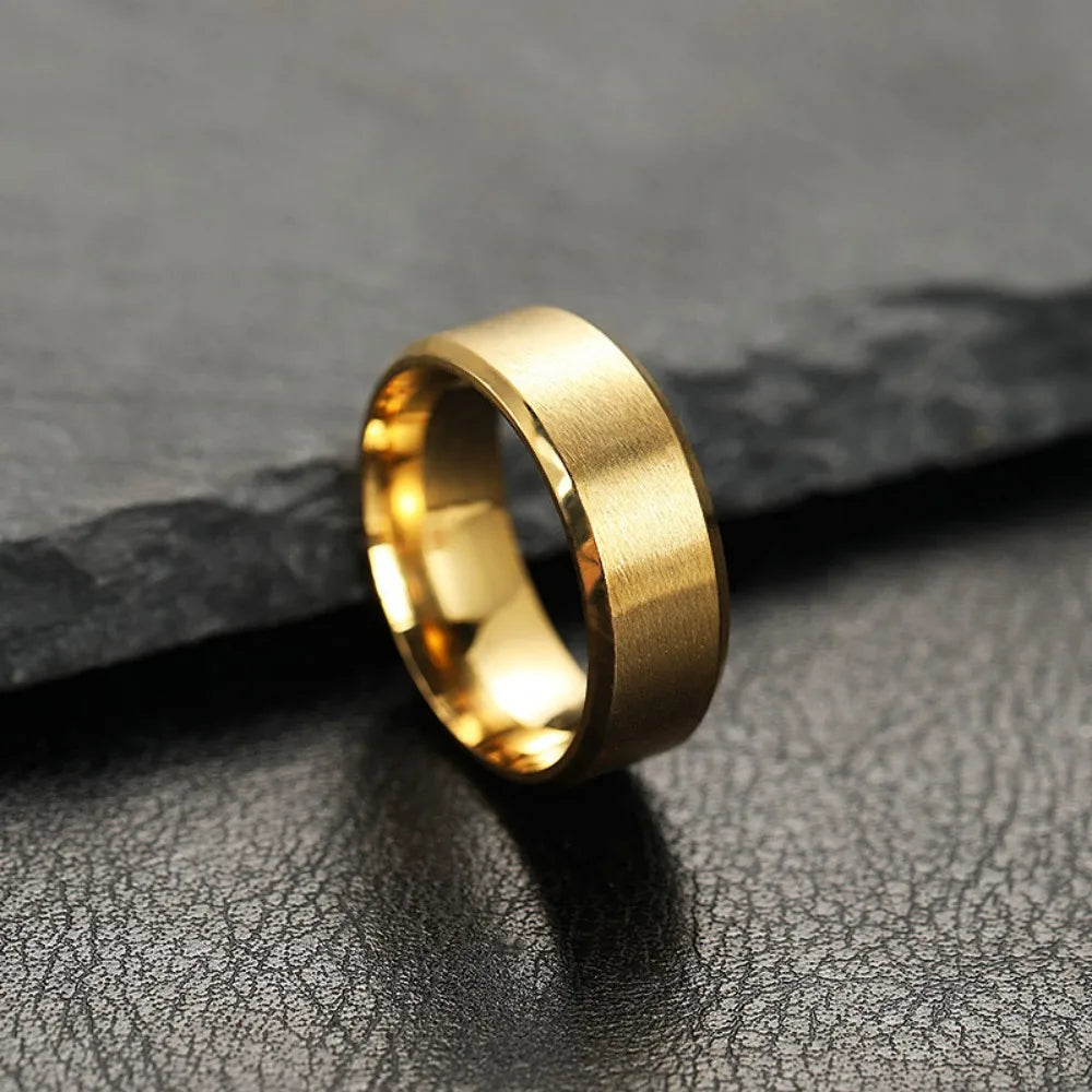 Stainless Steel Matte Band Ring for Men and Women