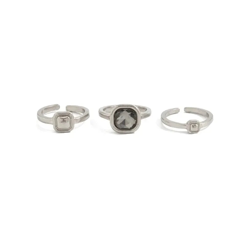Minimalist Rhinestone Open Ring for Women