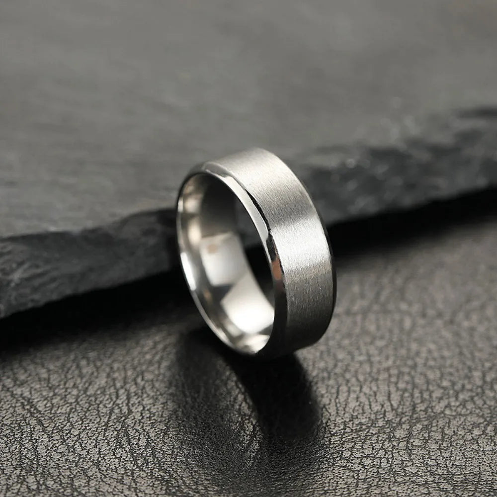 Stainless Steel Matte Band Ring for Men and Women