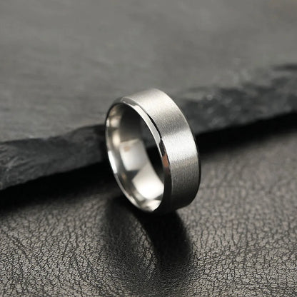 Stainless Steel Matte Band Ring for Men and Women
