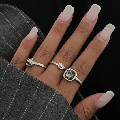 Minimalist Rhinestone Open Ring for Women