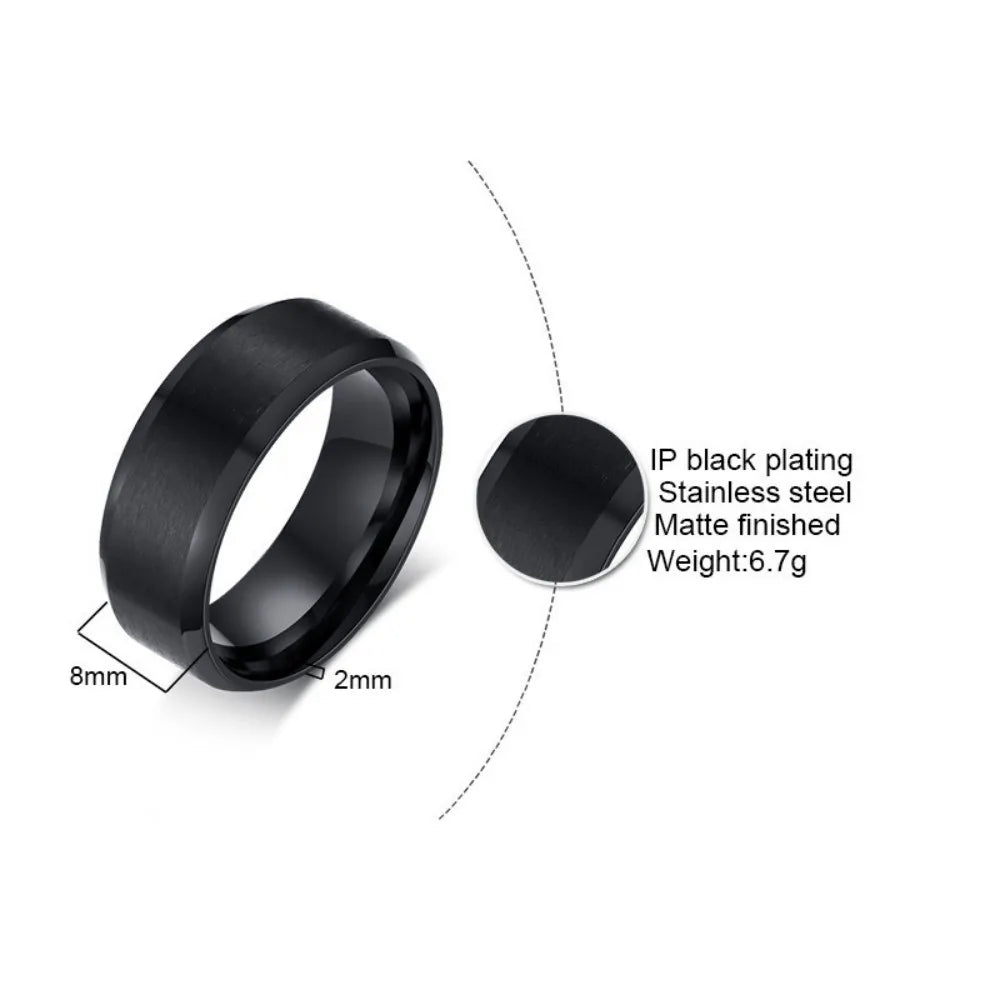 Stainless Steel Matte Band Ring for Men and Women