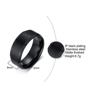 Stainless Steel Matte Band Ring for Men and Women