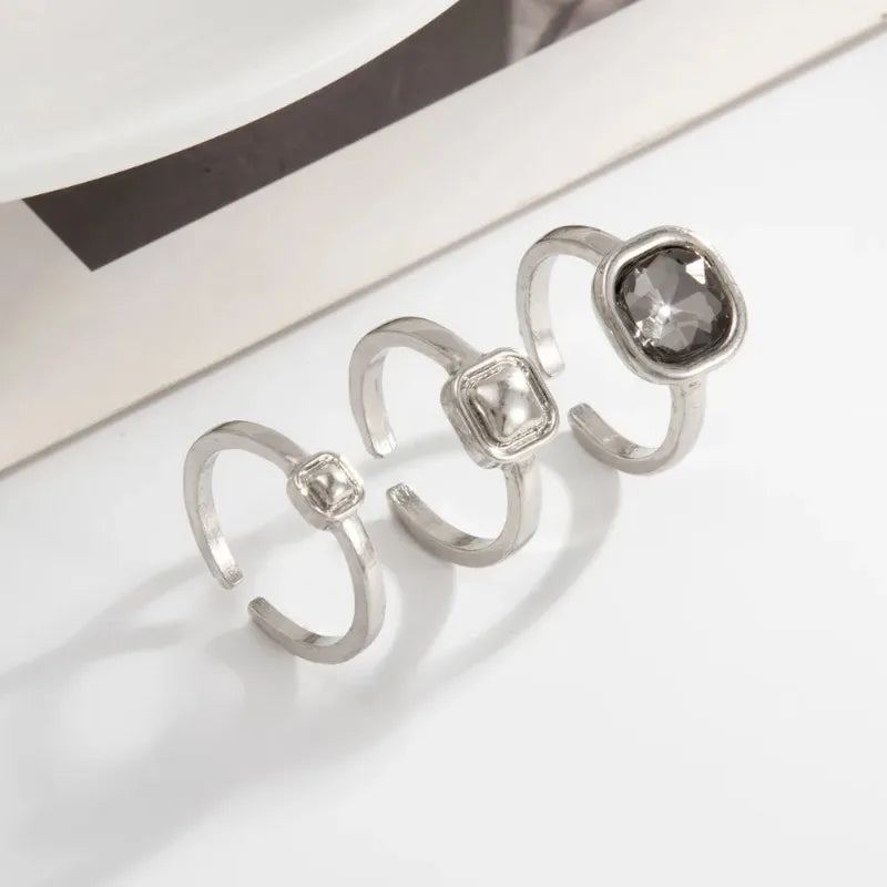 Minimalist Rhinestone Open Ring for Women